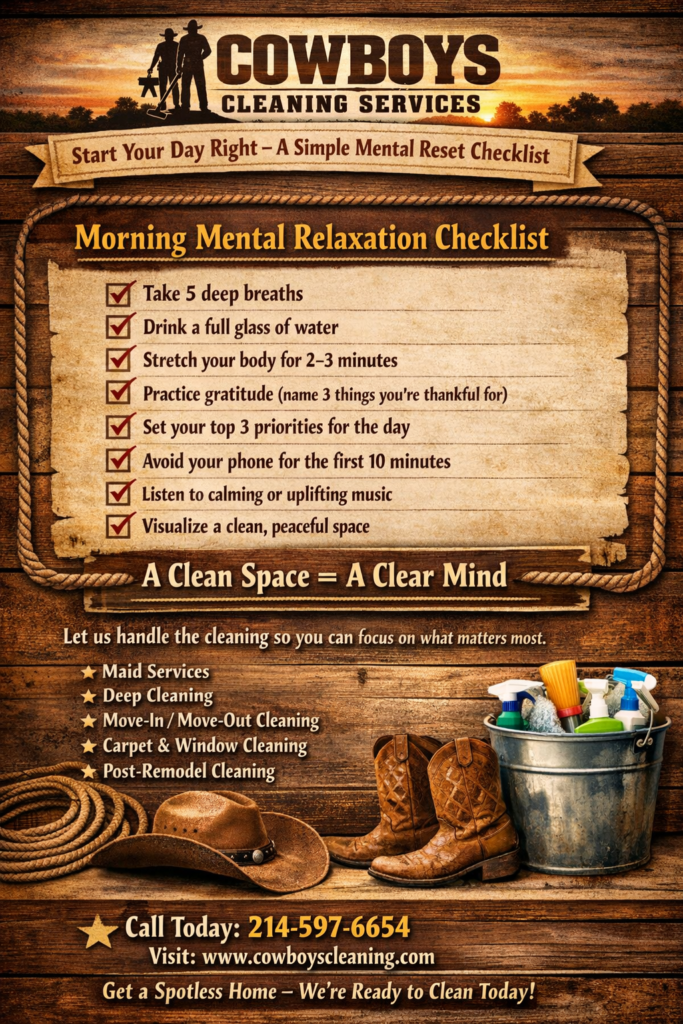 COWBOYS MORNING MENTAL RELAXATION CHECKLIST