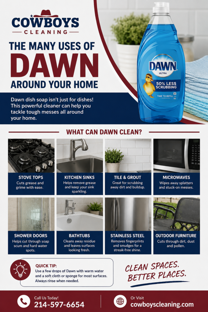 COWBOYS FLYER what all Dawn dish soap can be used for in your home. Cleaning what items