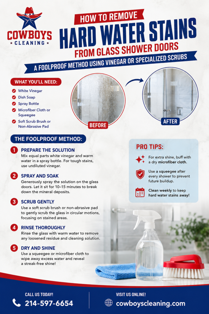 COWBOYS FLYER How to remove hard water stains from glass shower doors