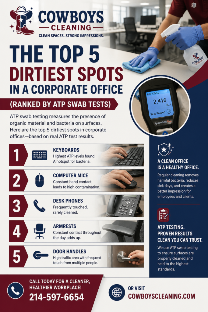 COWBOYS FLYER The Top 5 Dirtiest Spots in a Corporate Office Ranked by ATP Swab Tests