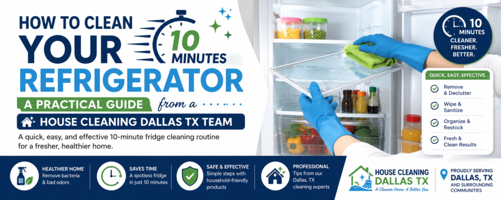 How to Clean Your Refrigerator in 10 Minutes | House Cleaning Dallas TX