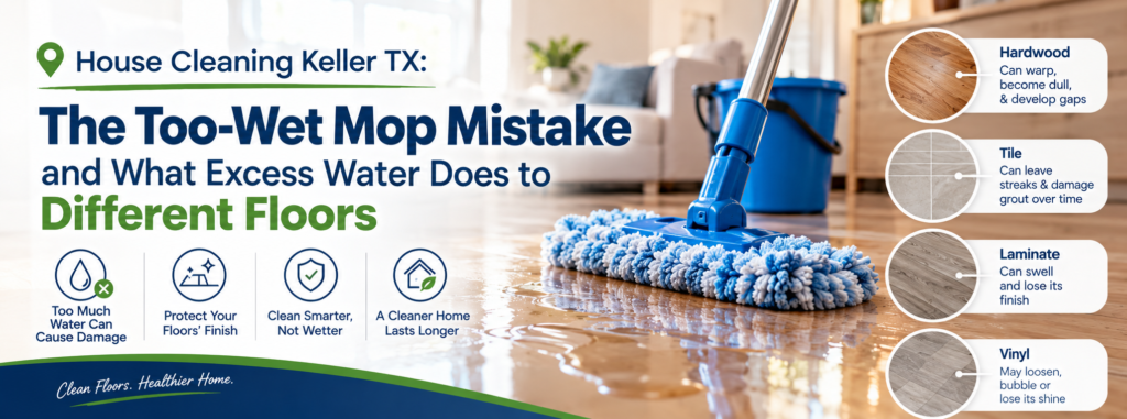 House Cleaning Keller TX: The Too-Wet Mop Mistake