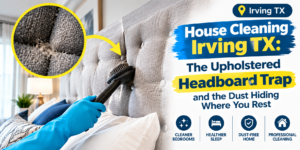 Home 1 House Cleaning Irving TX: Upholstered Headboard Trap